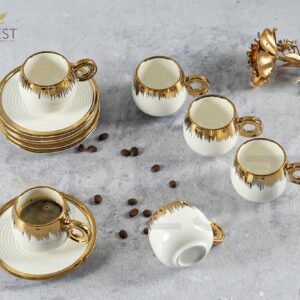 Coffee cups white and gold