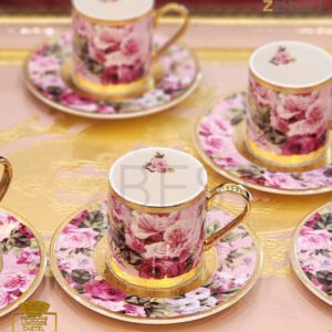 Coffee flowers rose 24k gold plates