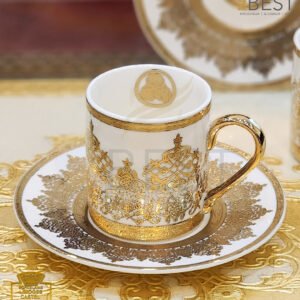 Coffee cups gold 24k gold plates