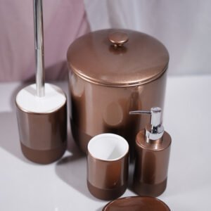 porcelain bathroom set 5pcs 011269 brown