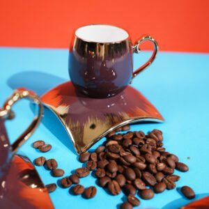 LIMOGES COFFEE CUPS PURPLE