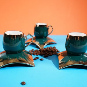 limoges coffee cups green