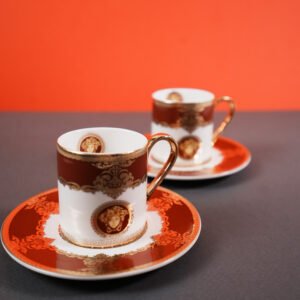 limoges coffee cups VERSACE RED