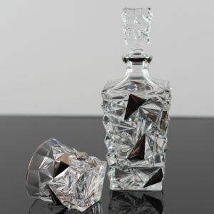 bohemia glacier decanter with platinium
