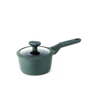 Non-Stick Saucepan With Lid GREEN-BLACK 16x8.5cm