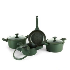 Nonstick Cookware Set 7 Pieces GREEN-BLACK