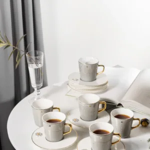 Full Hospitality Set 21 pcs From Asalah - Grey + Gold