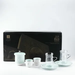 Arabic Coffee Set 12 pcs From Asalah - Teal + Silver