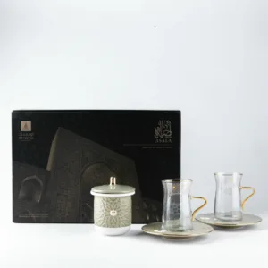 Arabic Coffee Set 12 pcs From Asalah - Olive + Gold