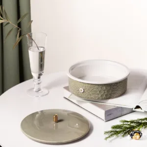 Medium Date Bowl From Asalah - Olive + Gold