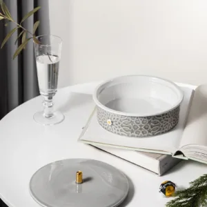 Medium Date Bowl From Asalah - Grey + Gold