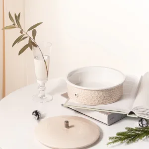 Medium Date Bowl From Asalah - Creamy + Silver