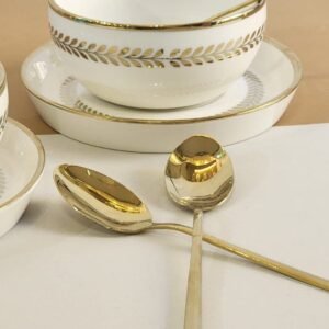 Cup Set with Saucers and Spoons From Genova - Gold