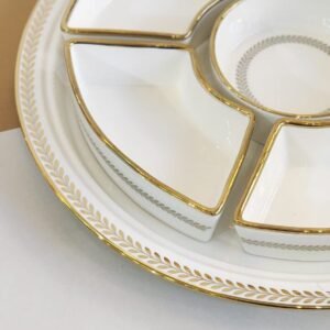 Round Nuts Serving Bowl Set From Genova - Gold
