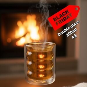 mug double glass 200 ml