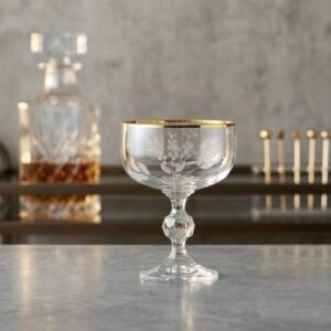 Bohemia ice cream cups rim gold, 200 Ml