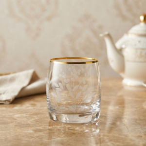 Bohemia cups rim gold, 290 Ml