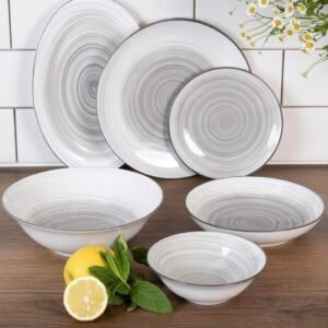 Riplle Grey porcelain set 26pcs
