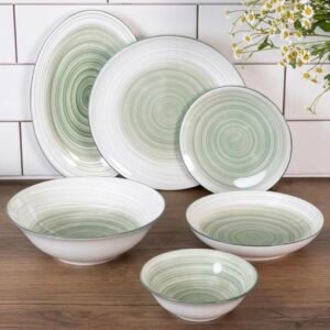 Riplle olive porcelain set 26pcs