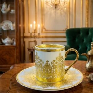 Limoges coffee cups gold