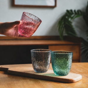 Textured Colored Glass Tumblers-300 Ml/12pcs