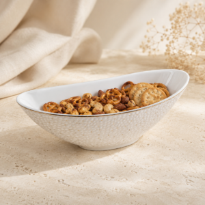 Speckle Boat-Shaped Serving Bowl