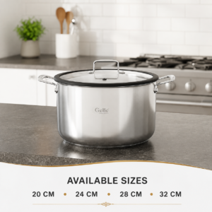 GeBe Stainless Steel Casserole with Glass Lid